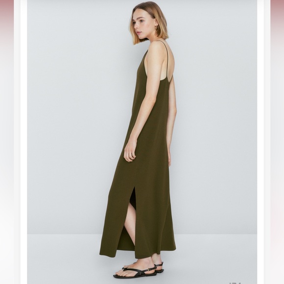 Massimo Dutti Green Knit Spaghetti Strap Slip Dress - Picture 6 of 14